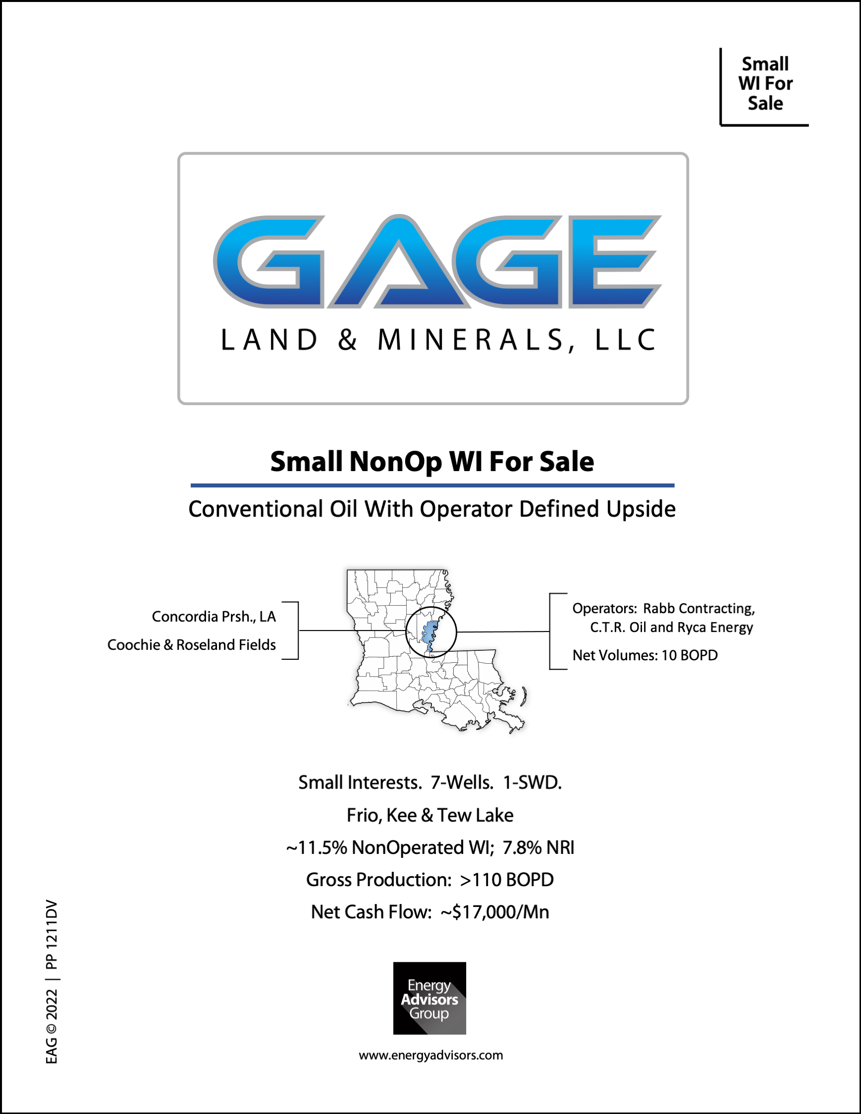 LOUISIANA OIL PLAY FOR SALE - Energy Advisors Group LOUISIANA OIL PLAY FOR SALE